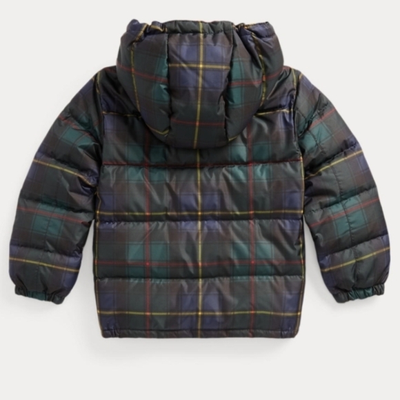 Polo Ralph Lauren Polo Bear Water-Repellent 650 Duck Down Tartan Puffer Jacket - Picture 2 of 12